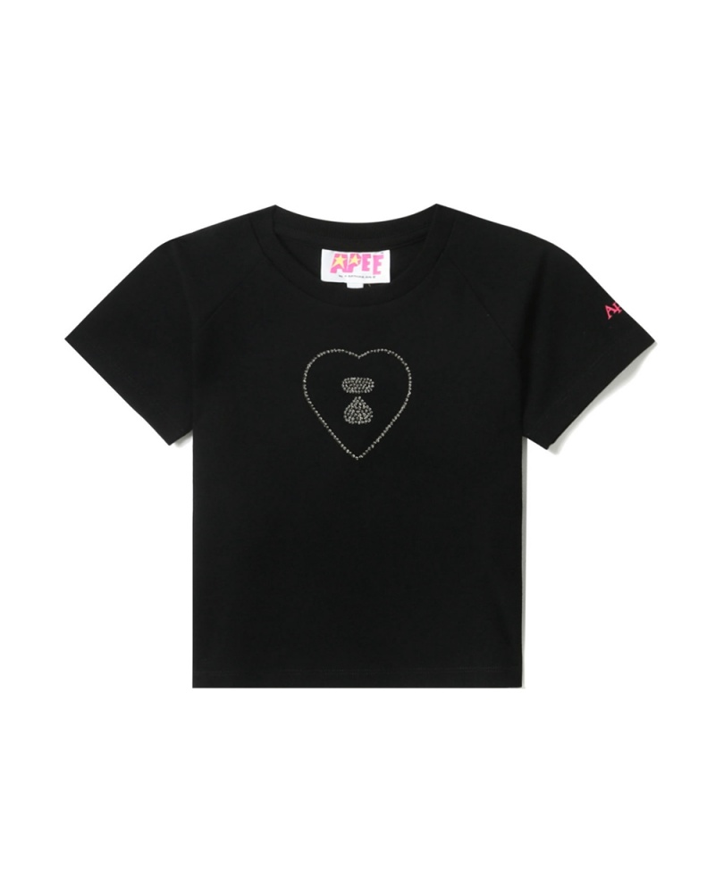 T Shirts Bape Graphique crop #2 Noir Femme | DEX-81381753